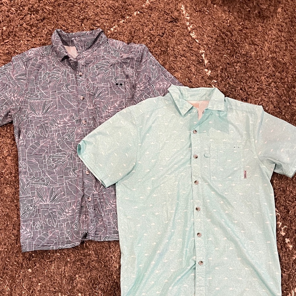 Columbia Men's Casual Shirts - Gray and Mint